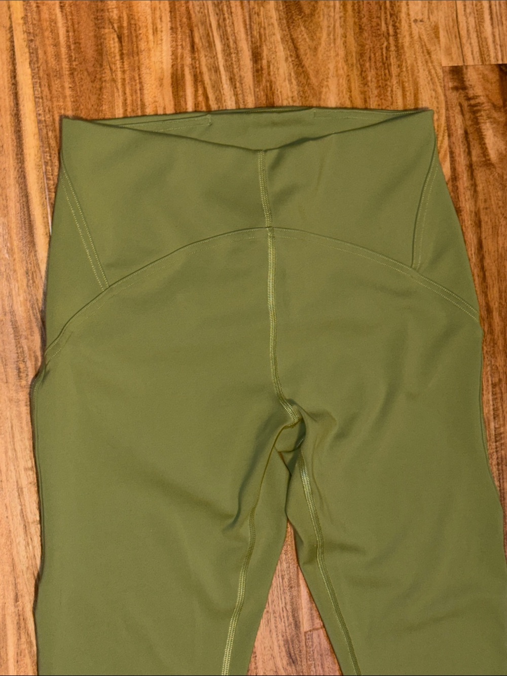Luluelmon women 8 medium leggings green tights mid rise crop ankle athletic run - Picture 3 of 8